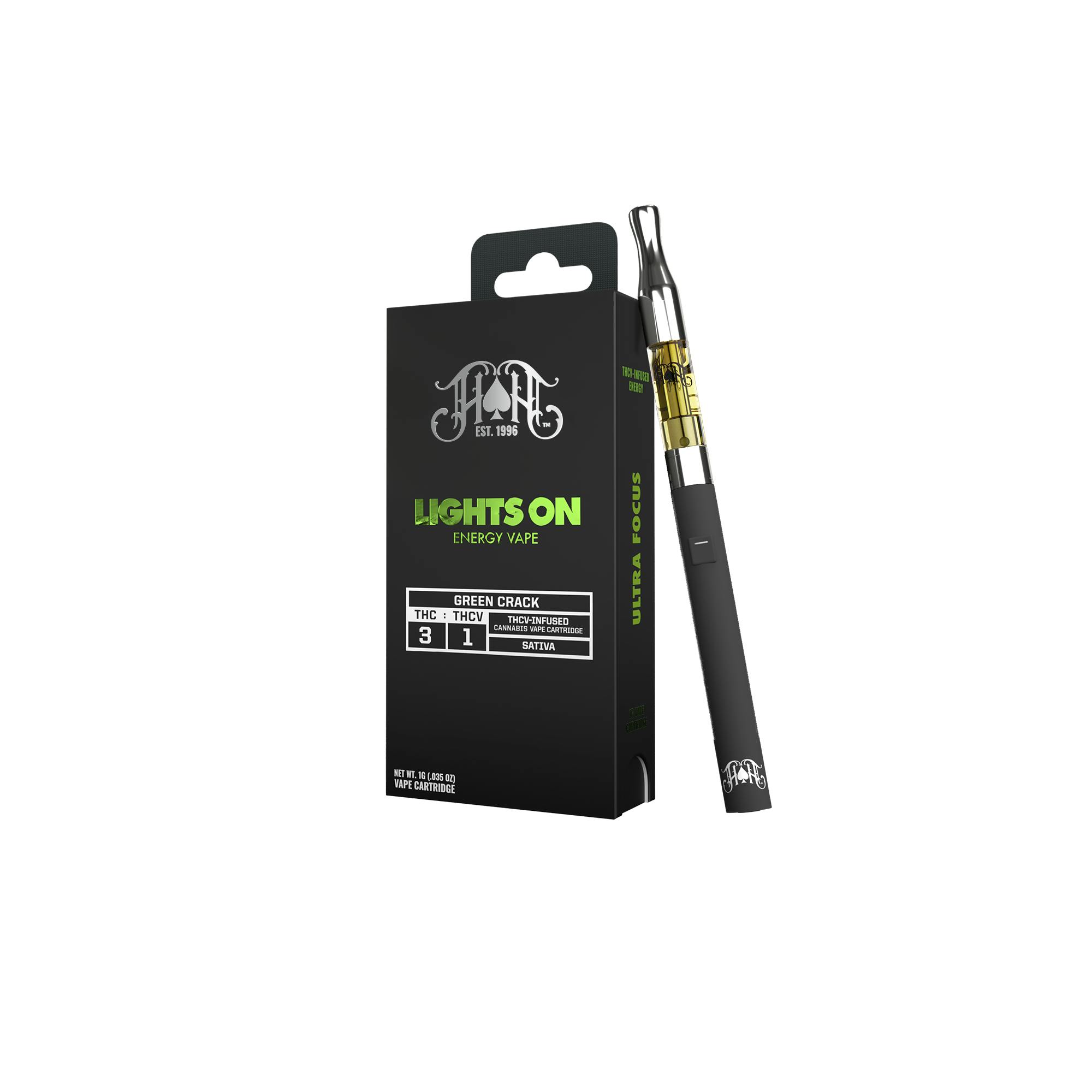 Lights On | Green Crack | Vape Cartridge | 1g