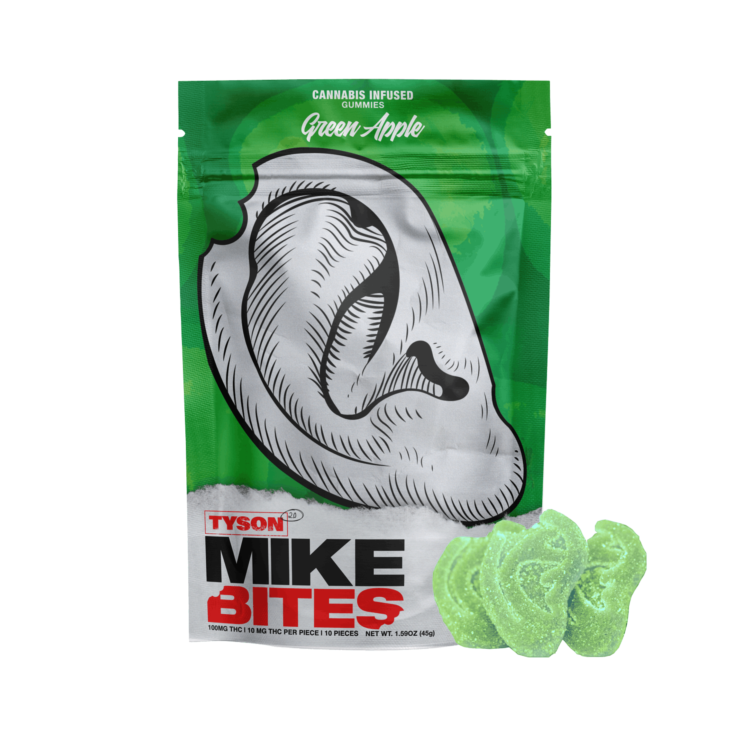 Mike Bites | Green Apple | Gummies | 10mg | 10ct