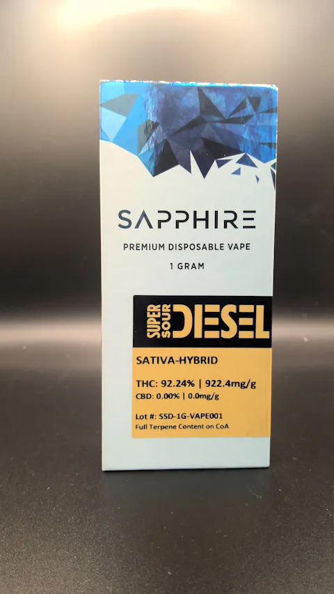 Sapphire - Super Sour DIesel - Disposable Vape - 1g