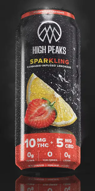 High Peaks - Sparkling Strawberry Lemonade 2:1 THC:CBD (Sugar Free) - 12oz - 10mg