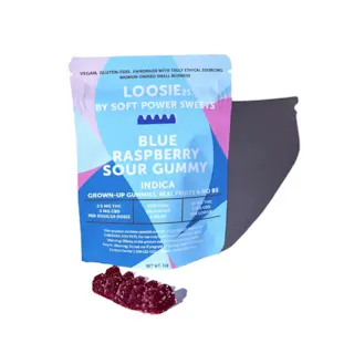 Soft Power Sweets - Loosie Blue Raspberry Sour Gummy 5:1 THC:CBD - 25mg