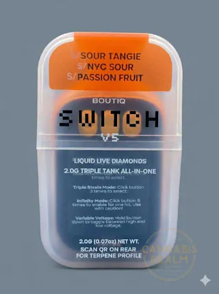 Boutiq - Sour Tangie / NYC Sour / Passion Fruit - Tri-Chamber Switch - Liquid Diamonds Disposable Vape - 2g