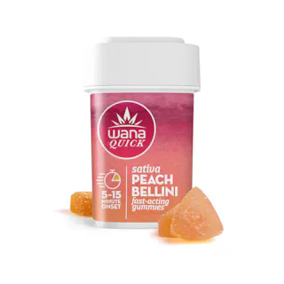 Wana - Quick Peach Bellini Sativa - Kosher Gummies - 10pk - 100mg