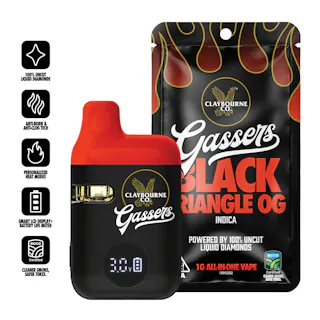 Claybourne Co. - Black Triangle OG - Live Liquid Diamond Disposable Vape- 1g