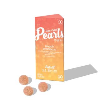 Pearls - Peach Prosecco 1:1 THC:CBD Gummies - 100mg - 10ct