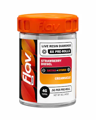 Flav - Strawberry Diesel/Creamsicle - Live Resin Diamond Infused Duo-Pack Prerolls - 2 x 4pk - .5g
