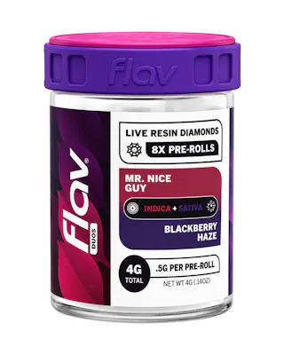 Flav - Mr. Nice Guy/Blackberry Haze - Live Resin Diamond Infused Duo-Pack Prerolls - 2 x 4pk - .5g
