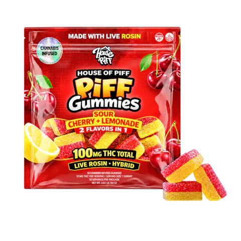 House of Piff - Cherry + Lemonade - Live Rosin Gummies - 10pk - 100mg