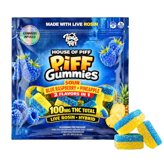House of Piff - Raspberry + Pineapple - Live Rosin Gummies - 10pk - 100mg