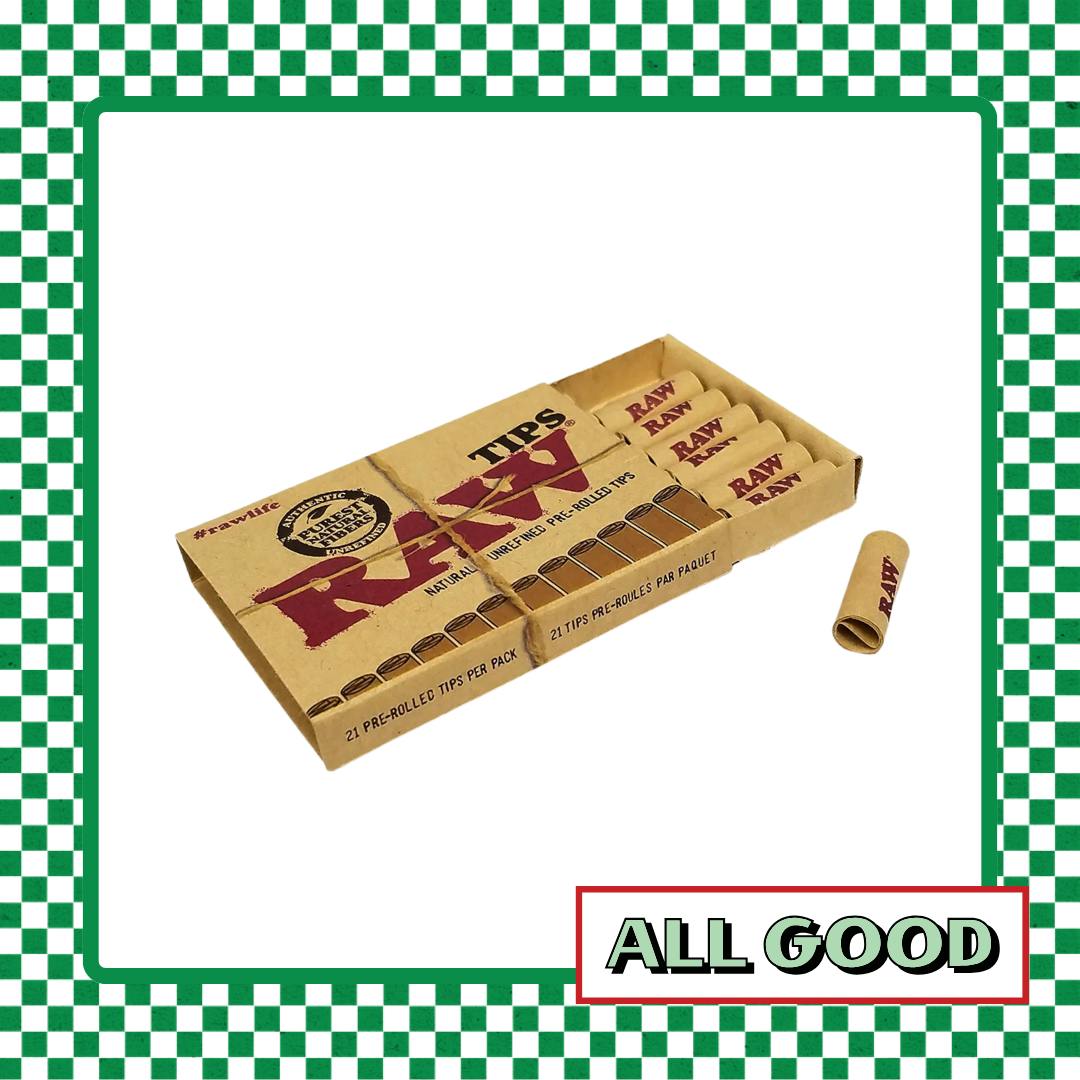 Raw | Prerolled Tips | Straight | 21 per box