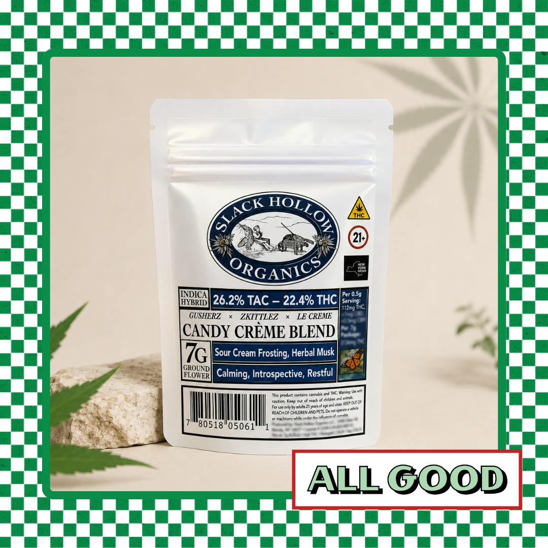 Slack Hollow | Candy Creme Blend | Pre-Ground Flower| IndHyb | 7g