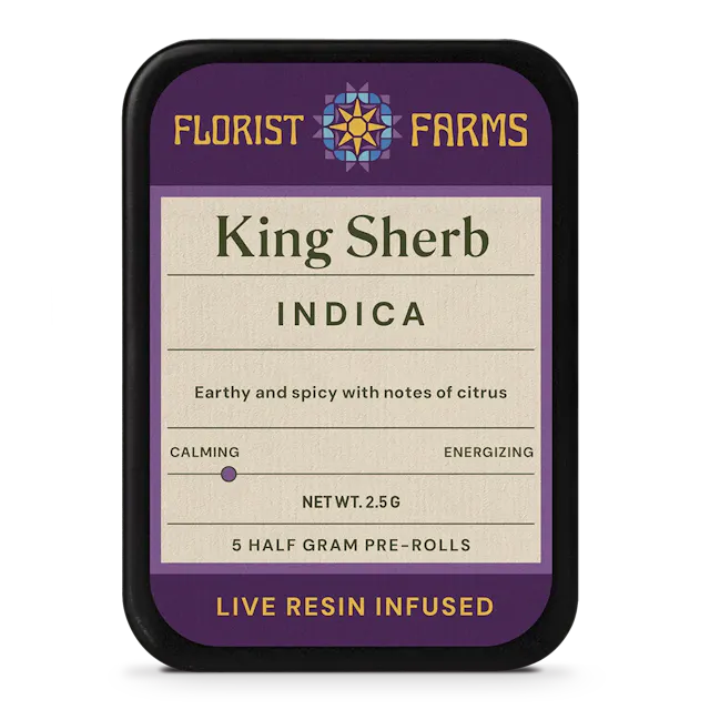 Florist Farms King Sherbet Live Resin Infused, 2.5 g · 5 pack
