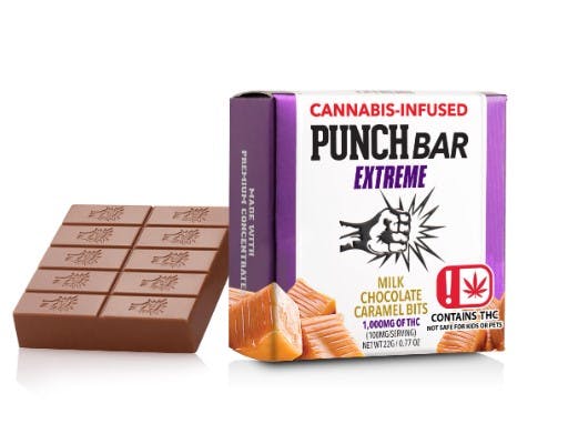 Milk Chocolate Caramel Bits Extreme Chocolate Bar 1000mg PNCH