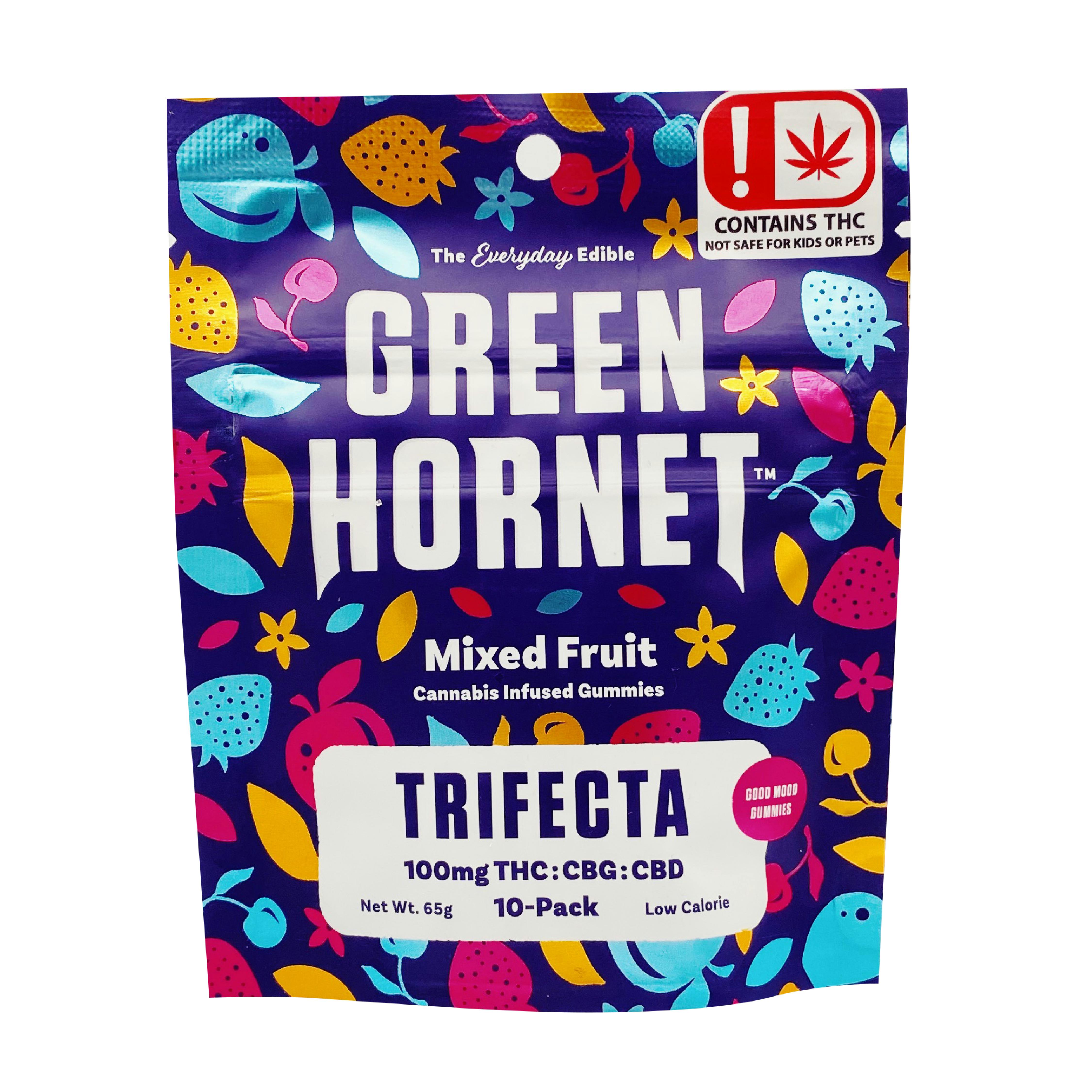 Mixed Fruit Trifecta Gummies 1:1:1 CBG/CBD/THC 100mg GNHT