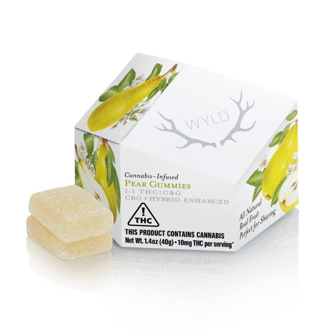 Pear 1:1 THC:CBG 100mg Gummies WYLD (H)