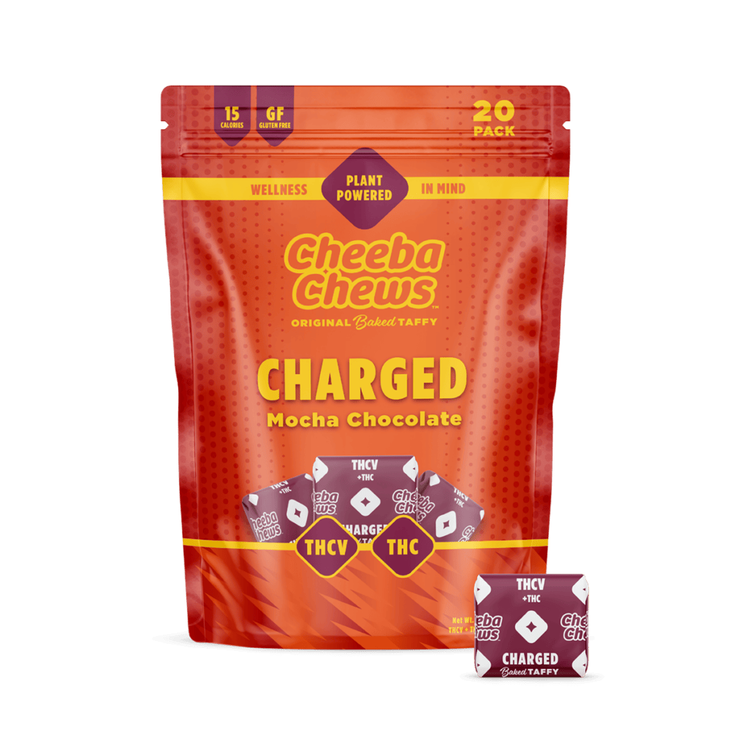 Charged Chocolate Mocha Taffy 2:1 THC/THCV 100mg [20pk] Cheeba Chews