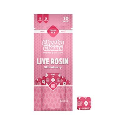 Strawberry Live Rosin Taffy 100mg [10-pk] Cheeba Chews