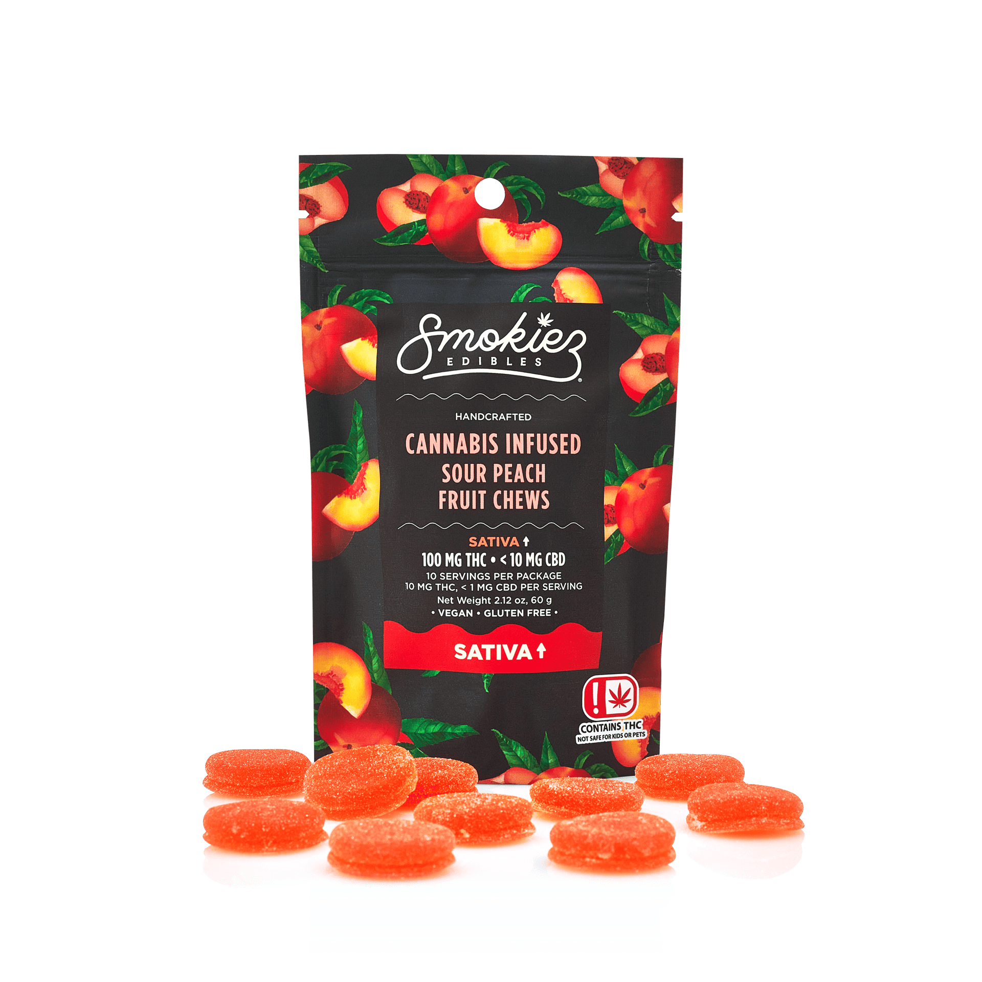 Sour Peach Sativa Gummies 100mg SMKZ