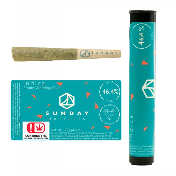 Wedding Cake 0.75g Diamond Infused Pre-Roll SDEX (I)