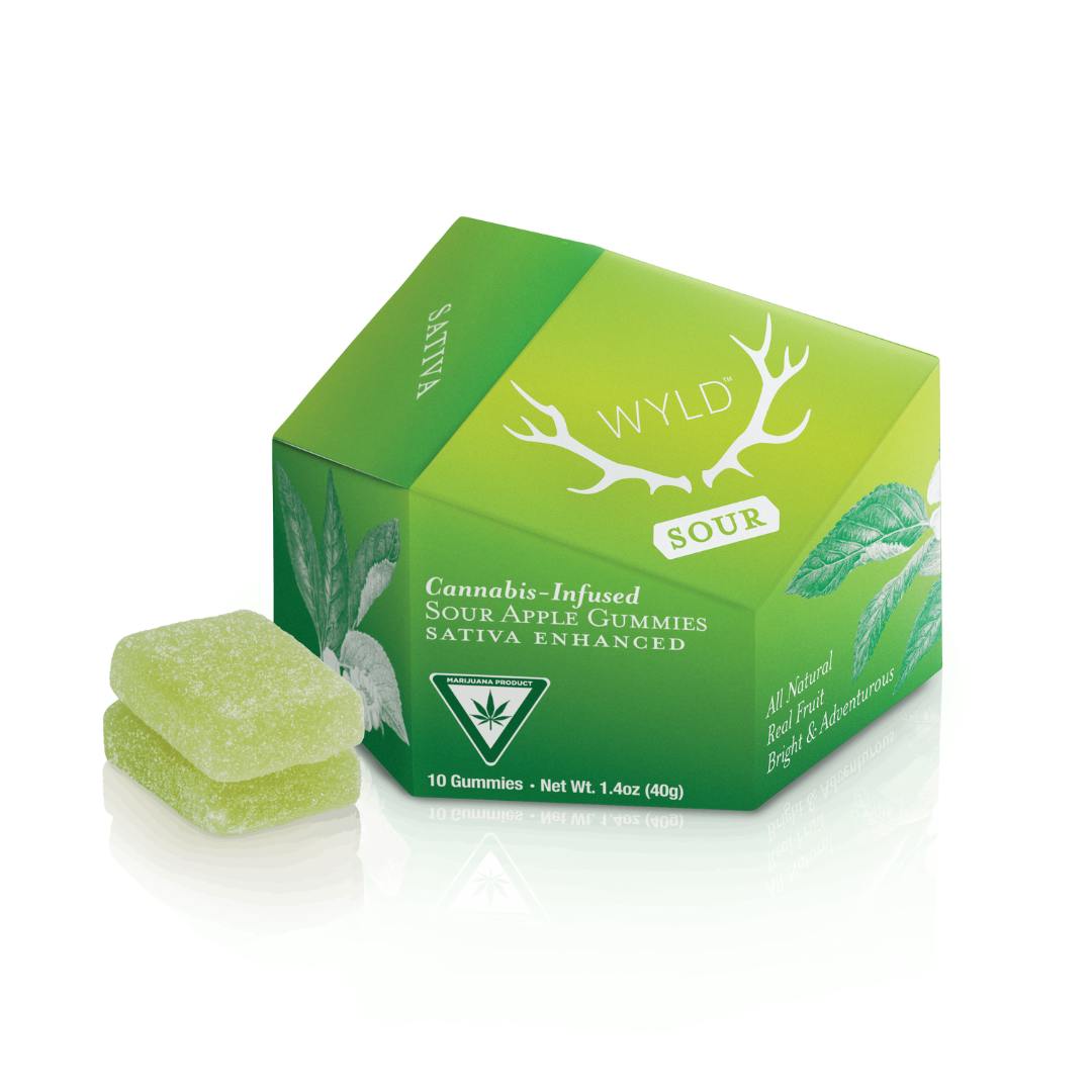 Sour Apple 100mg Gummies WYLD (S)