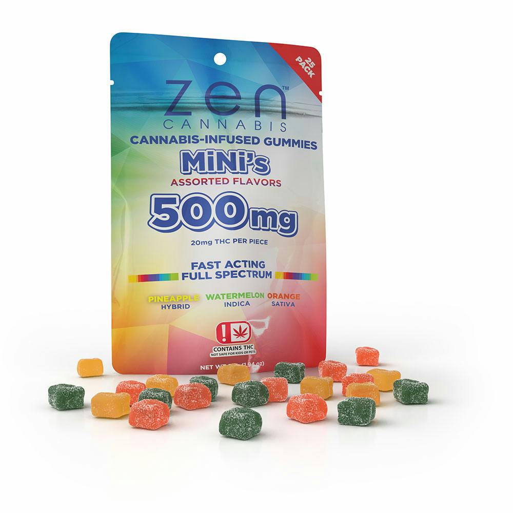 Full Spectrum Assorted Mini Gummies 500mg ZEN (S/H/I)