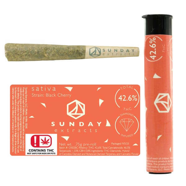 Black Cherry 0.75g Diamond Infused Pre-Roll SDEX (S)