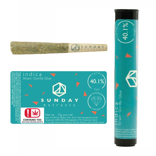 Gorilla Glue 0.75g Diamond Infused Pre-Roll SDEX (I)