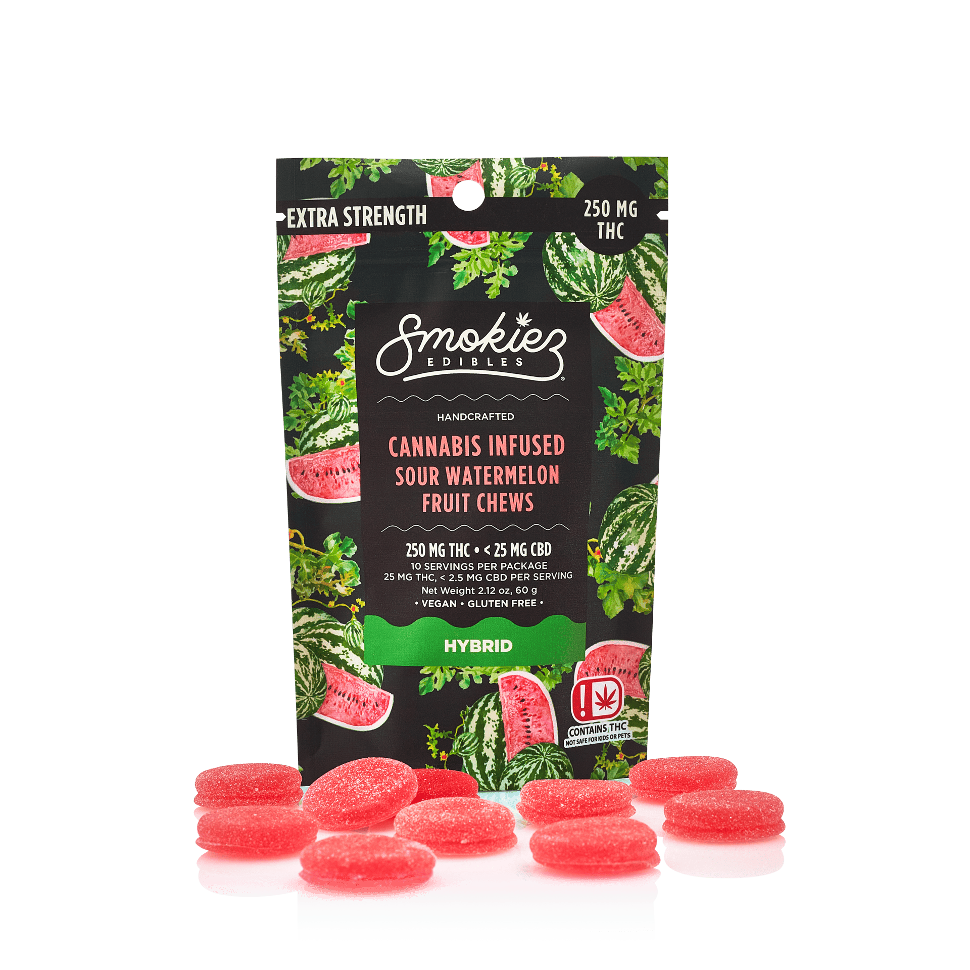 Sour Watermelon Hybrid Gummies 250mg SMKZ