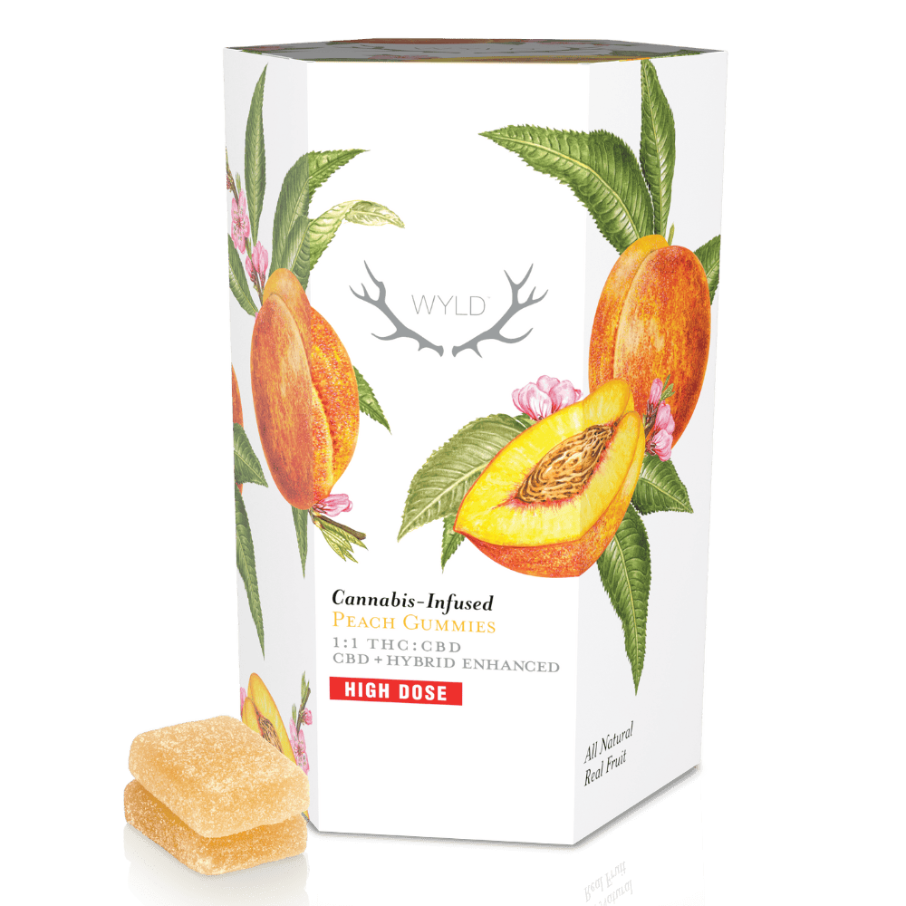 Peach 1:1 THC:CBD 1000mg Gummies WYLD (H)