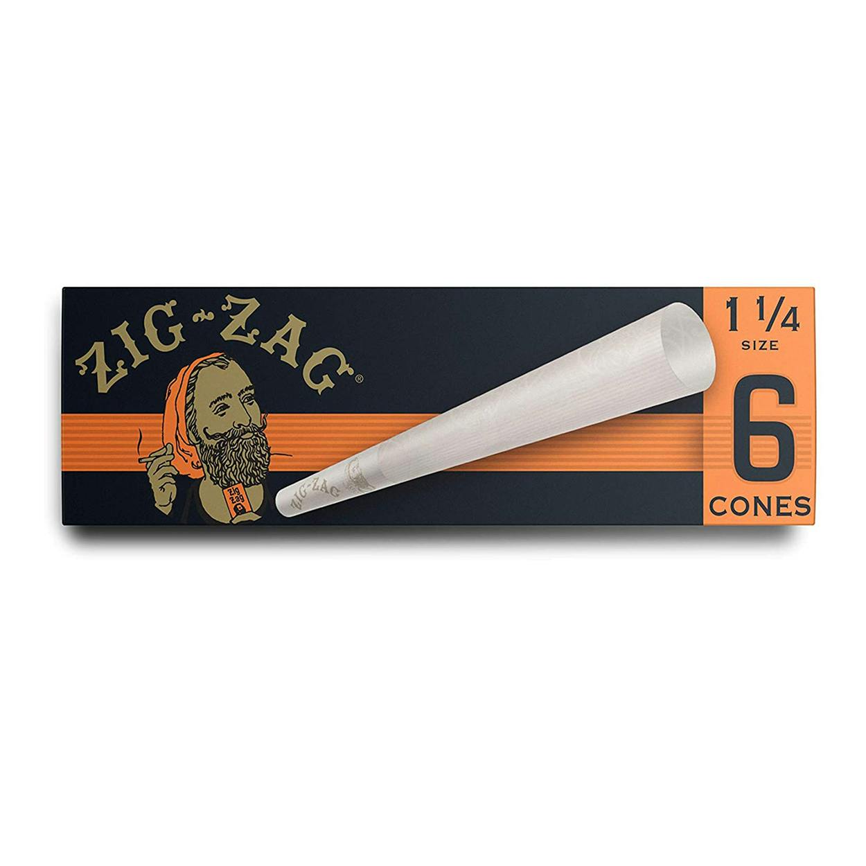 Zig Zag Ultra Thin Bleached Cone 1-1/4" 6-pk CAWH