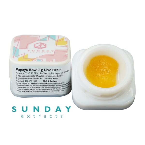 Papaya Bowl 1g Live Resin Badder SDEX (S)