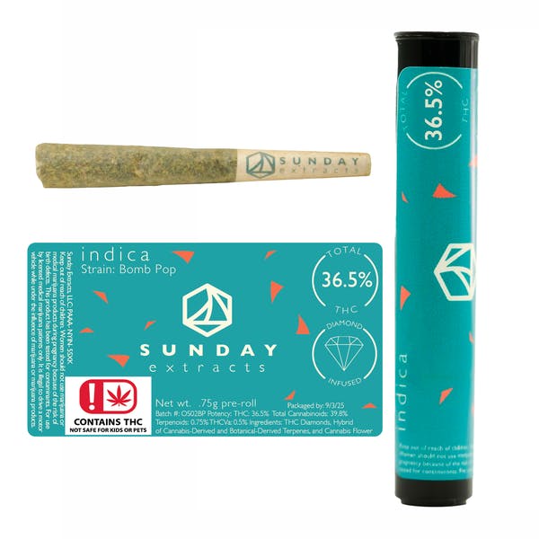 Bomb Pop 0.75g Diamond Infused Pre-Roll SDEX (I)
