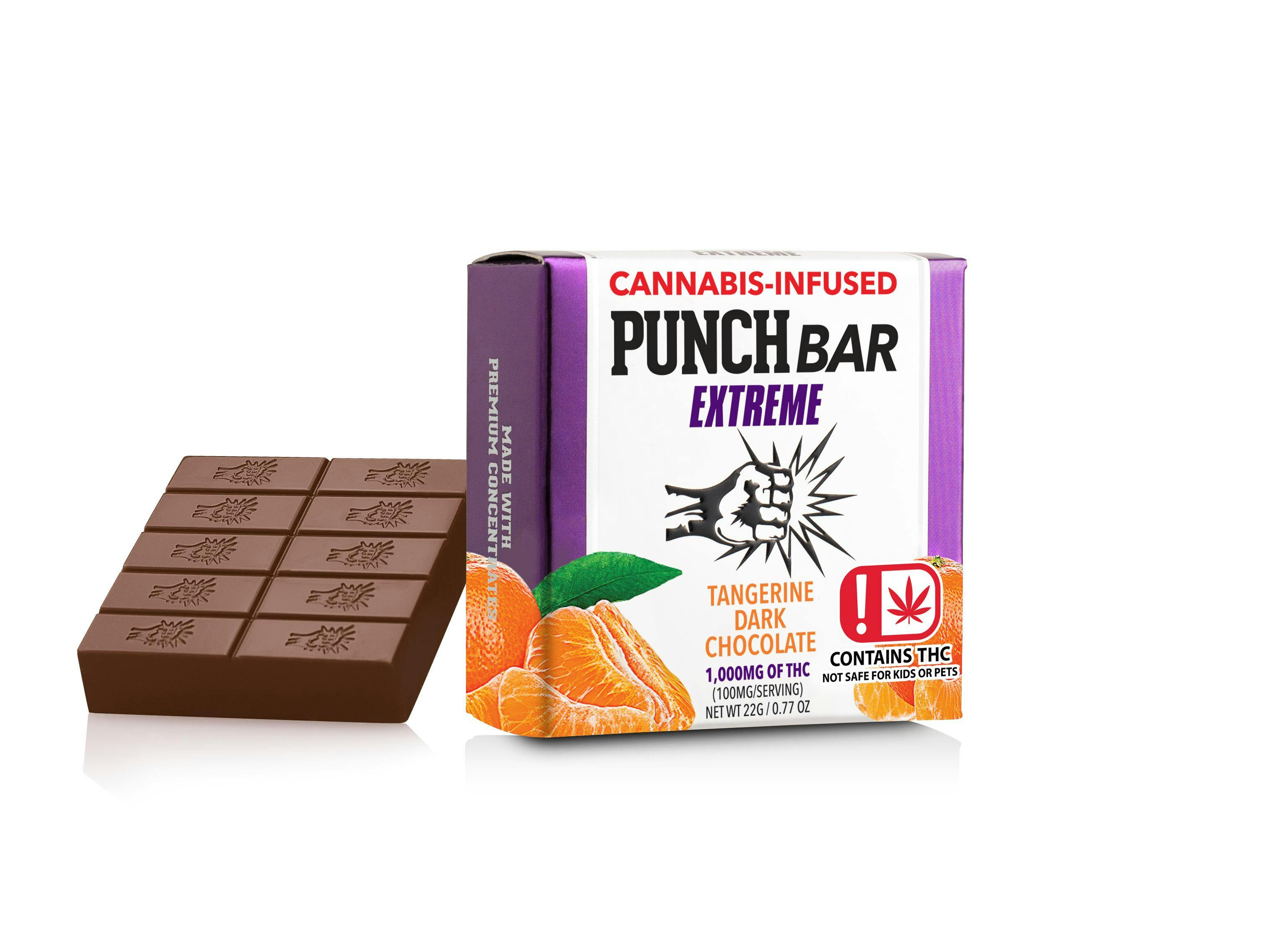 Dark Chocolate Tangerine Extreme Chocolate Bar 1000mg PNCH