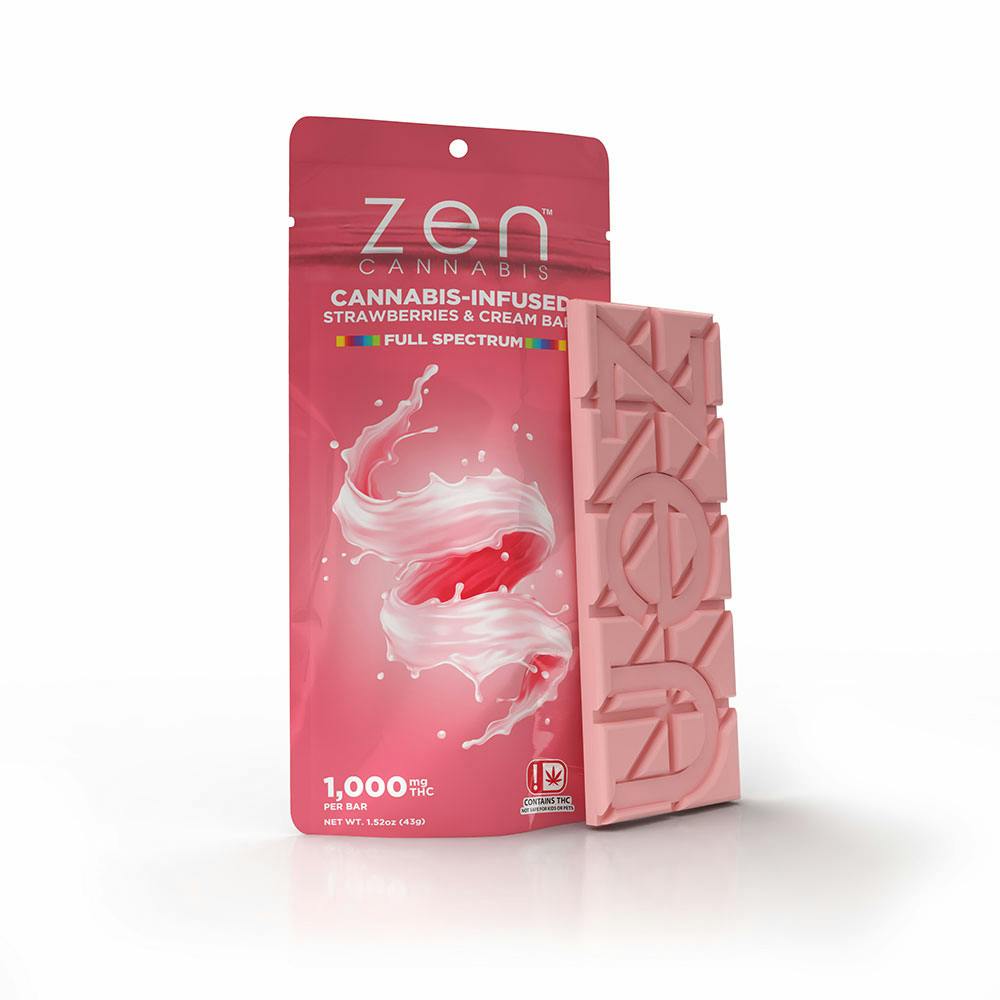 Full Spectrum Strawberries & Cream Chocolate Bar 1000mg ZEN