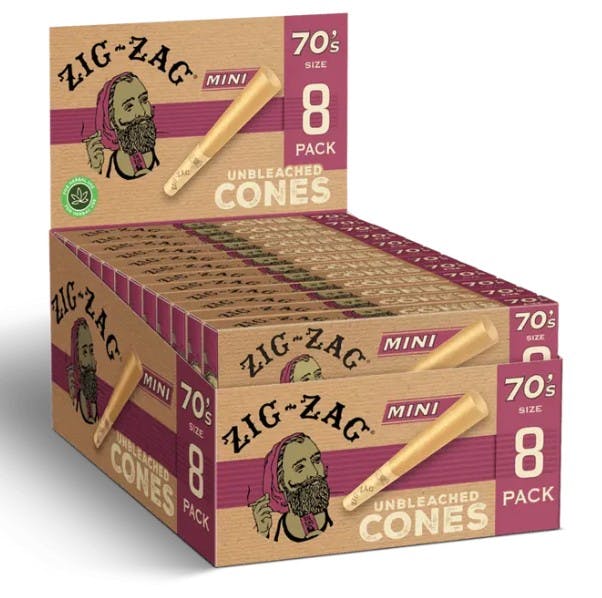 Zig Zag Unbleached Cone Mini 8-pk