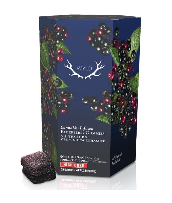 Elderberry 5:1 THC:CBN 1000mg Gummies WYLD (I)