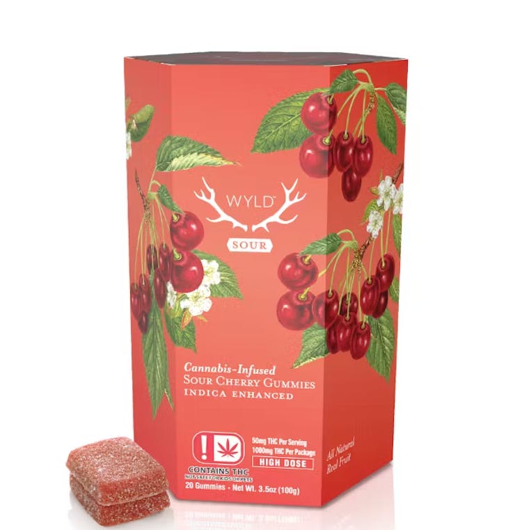 Sour Cherry 1000mg Gummies WYLD (I)