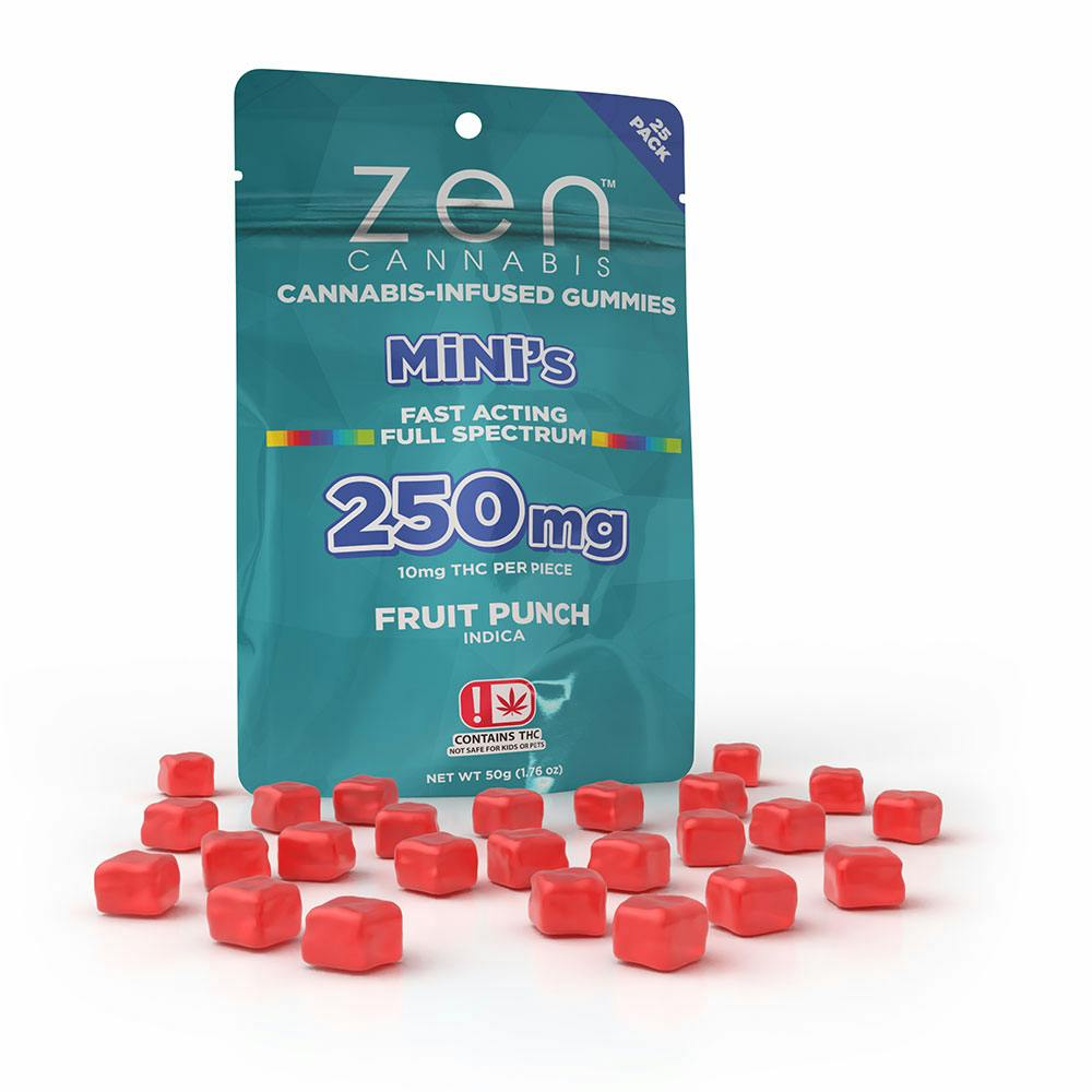 Full Spectrum Fruit Punch Mini Gummies 250mg ZEN (I)