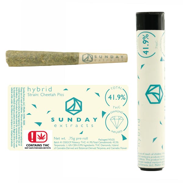 Cheetah Piss 0.75g Diamond Infused Pre-Roll SDEX (H)