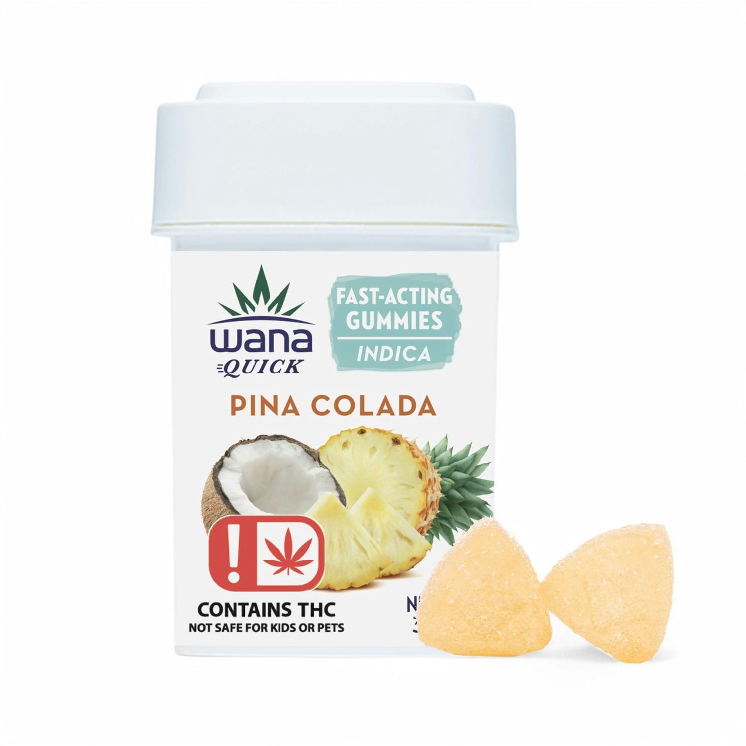 Pina Colada Indica Quick Gummies 100mg [20pk] WANA