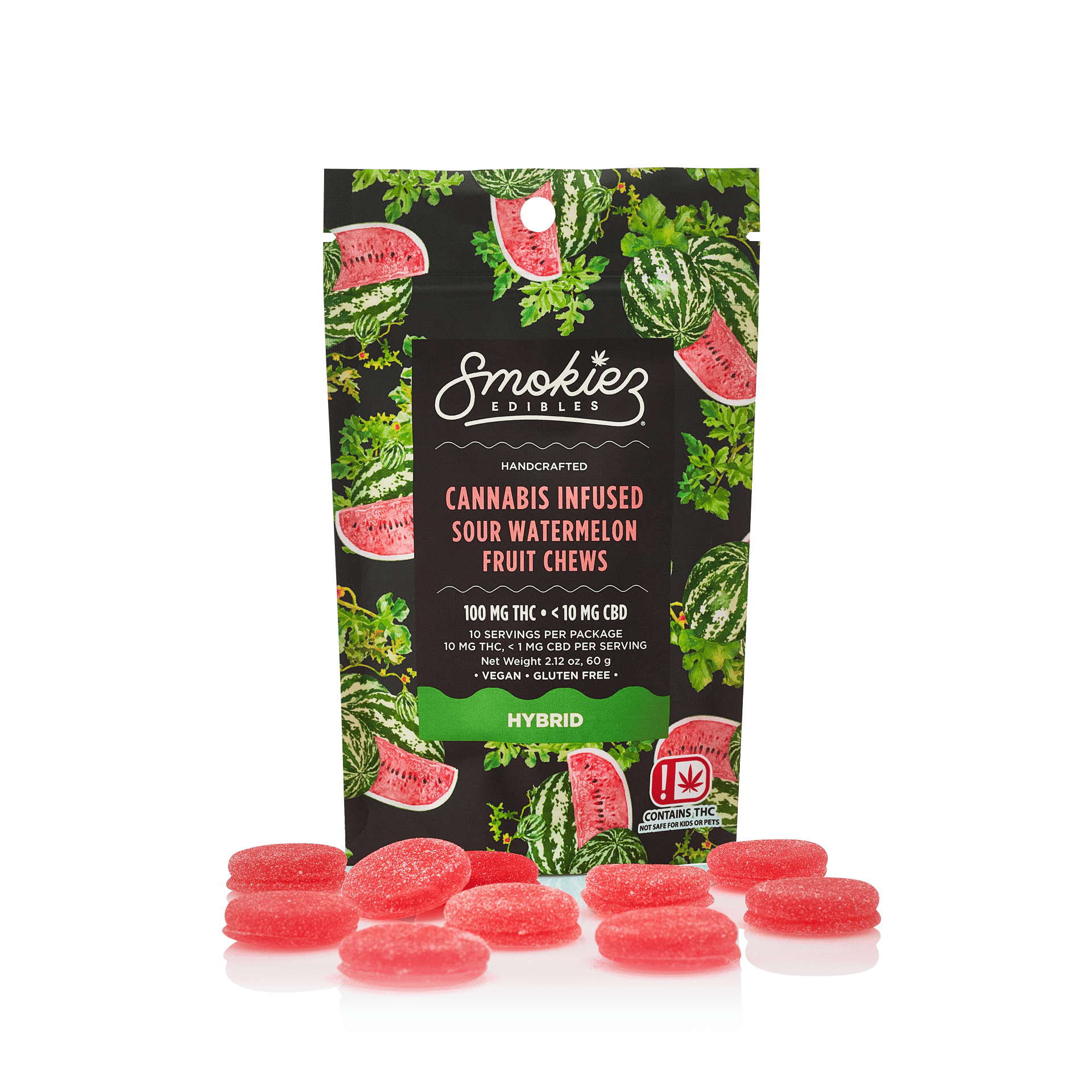 Sour Watermelon Hybrid Gummies 100mg SMKZ