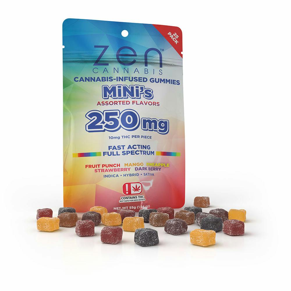 Full Spectrum Assorted Mini Gummies 250mg ZEN (S/H/I)