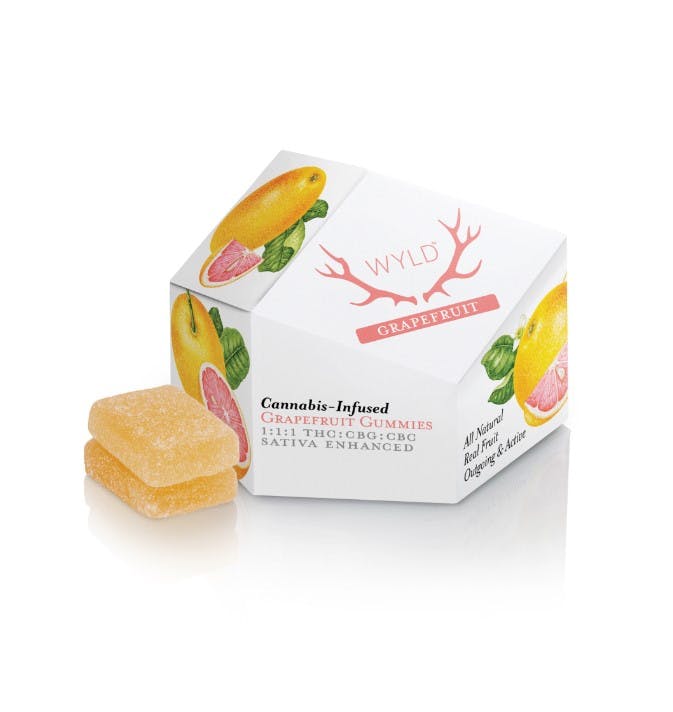 Grapefruit 1:1:1 THC:CBG:CBC 100mg Gummies WYLD (S)