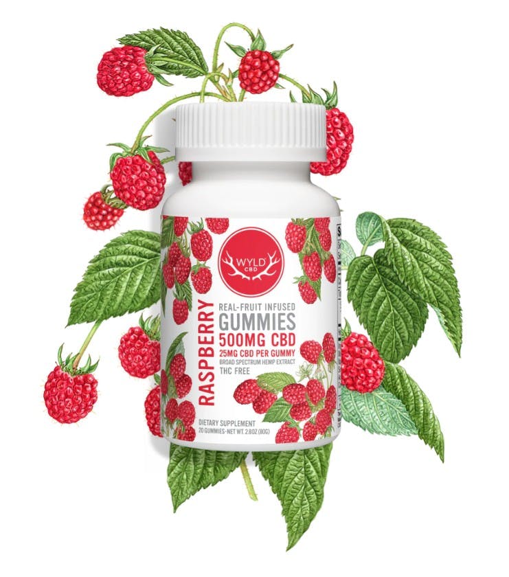 Raspberry CBD Gummies 25mg [10-pk] WYLD