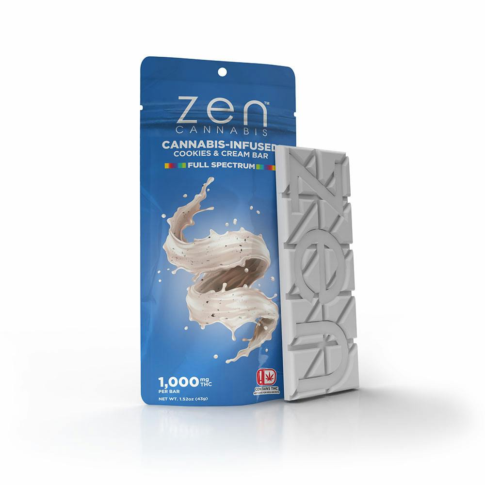 Full Spectrum Cookies & Cream Chocolate Bar 1000mg ZEN