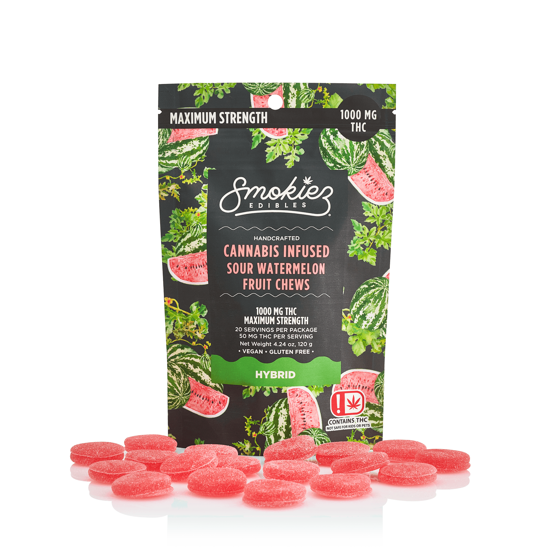 Sour Watermelon Hybrid Gummies 1000mg SMKZ