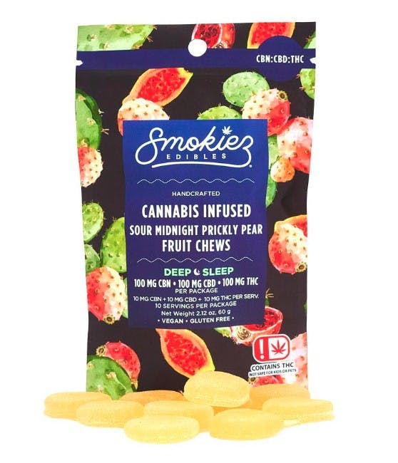 Sour Midnight Prickly Pear 1:1:1 THC/CBD/CBN Gummies 100mg SMKZ