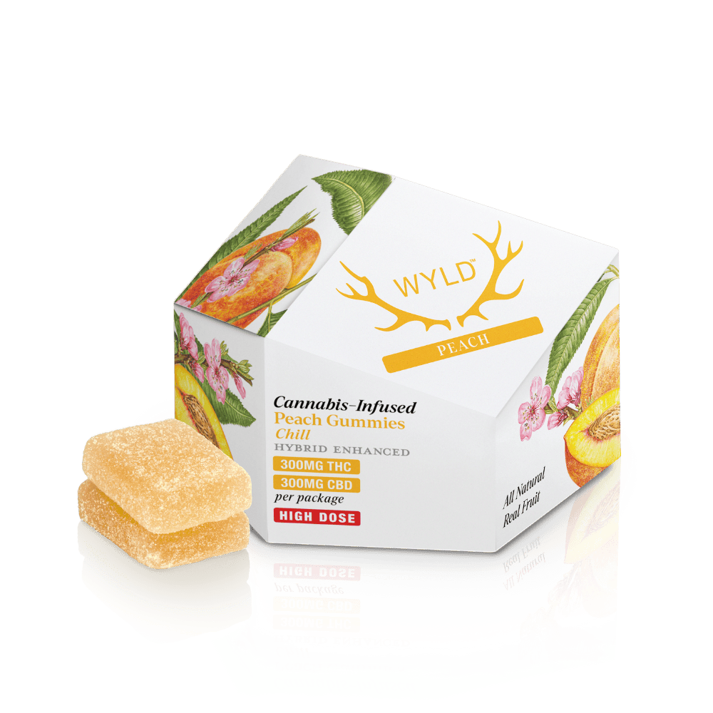 Peach 1:1 THC:CBD 330mg Gummies WYLD (H)