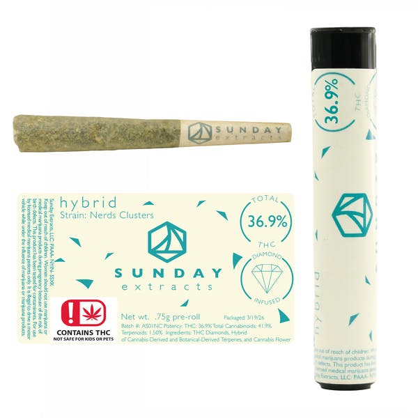 Nerds Clusters 0.75g Diamond Infused Pre-Roll SDEX (H)