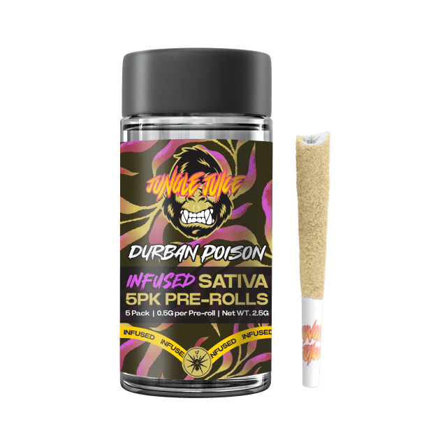 JUNGLE JUICE – Durban Poison | Infused Tarantula Pre-Roll Pack (5